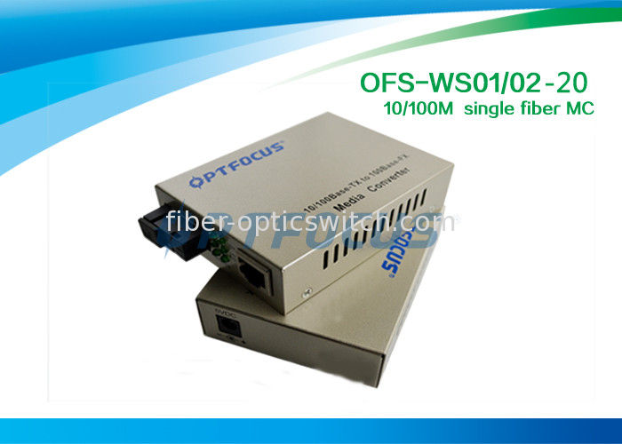 Black Single Ethernet Fiber Optic Converter 128K 10 / 100M UTP Connector