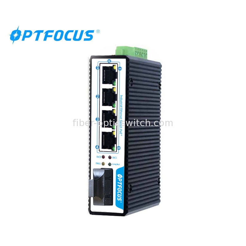 Industrial 4 Ports Ethernet Managed Switch 1 Port Gigabit Dual Fiber 1X9 Optical Module